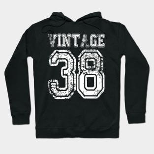 Vintage 38 2038 1938 T-shirt Birthday Gift Age Year Old Boy Girl Cute Funny Man Woman Jersey Style Hoodie